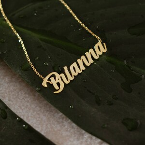 Dainty Name Necklace, 14K Gold Name Necklace | Custom Name Necklace, Personalized Name Necklace | Nameplate Necklace, Name Plate Necklace