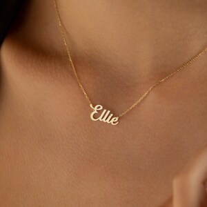 Dainty Name Necklace, 14K Gold Name Necklace | Nameplate Necklace, Personalized Name Necklace | Script Name Necklace, Custom Name Necklace