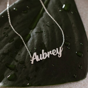 Silver Name Necklace, Personalized Name Necklace | Nameplate Necklace, Dainty Name Necklace | Customized Name Necklace, Customizable Name