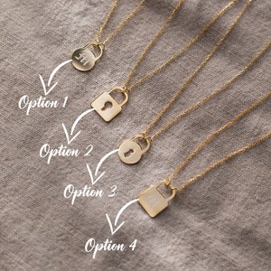 14K Gold Lock Necklace, Personalized Padlock Necklace | Dainty Everyday Necklace, 925 Sterling Silver Lock Necklace | Custom Lock Necklace