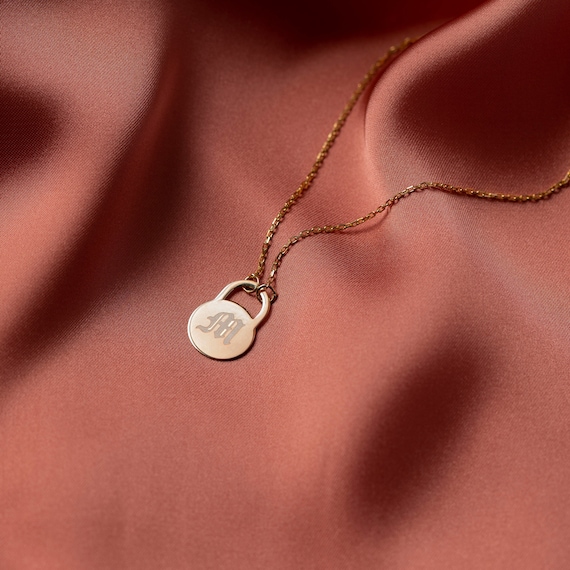 Trendy lock sale necklace