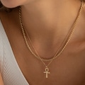 14K Gold Ankh Necklace, Egyptian Jewelry | Dainty Ankh Pendant, Ancient Egyptian Necklace | Protection Cross Necklace, African Jewelry Women