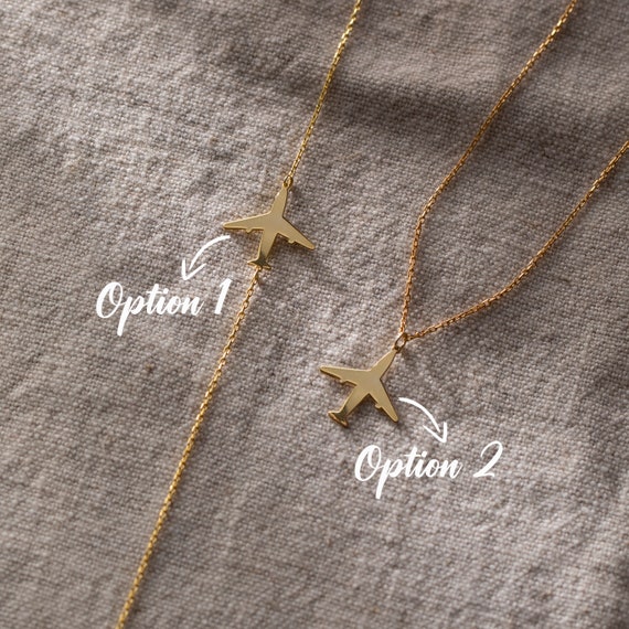 Dainty Airplane Pendant Necklace - Simple Travel Jewelry For Women - View #10