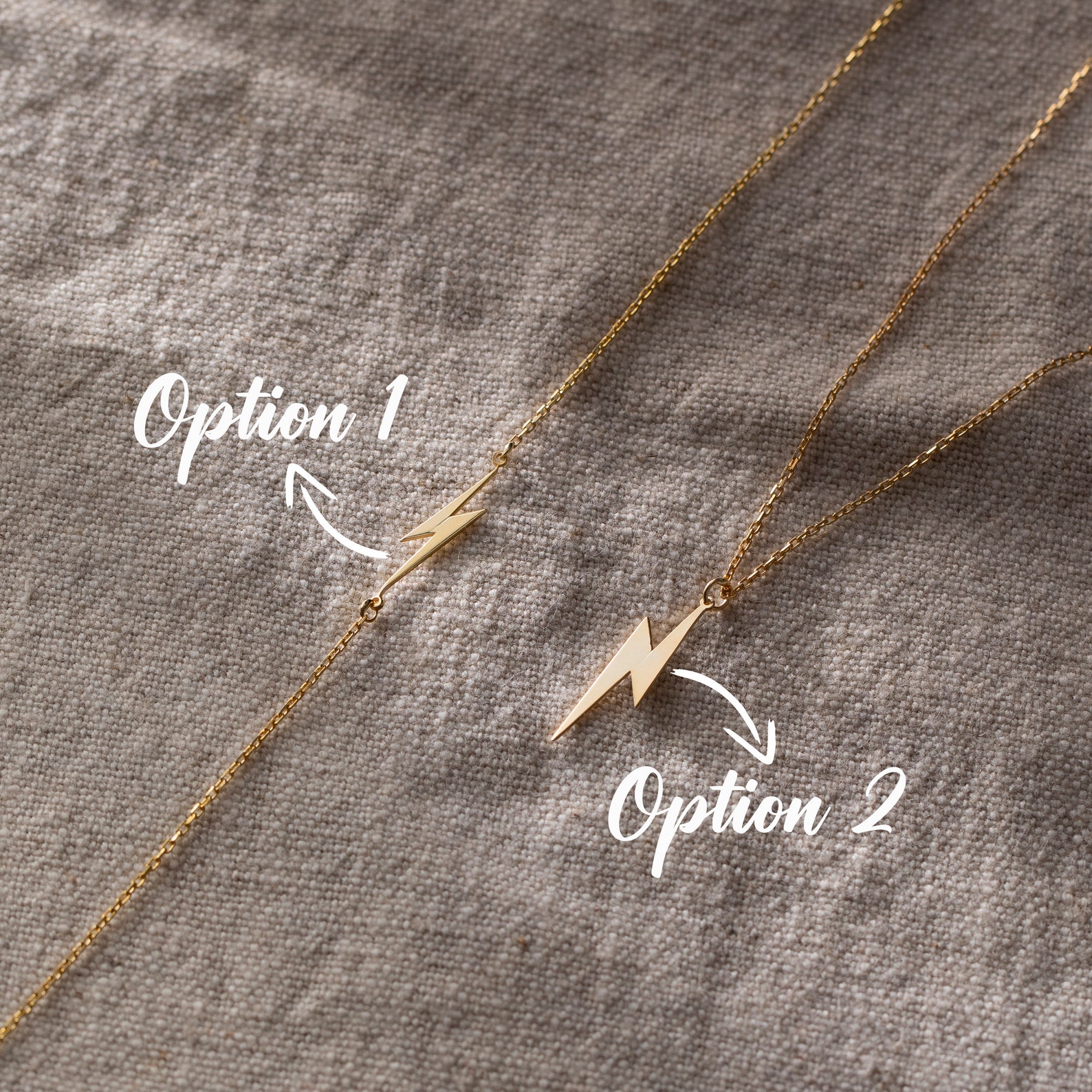 Lightning Bolt Necklace 925 Silver Lightning Bolt Charm Etsy