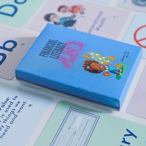 Tarjetas didácticas con los conceptos básicos de educación financiera