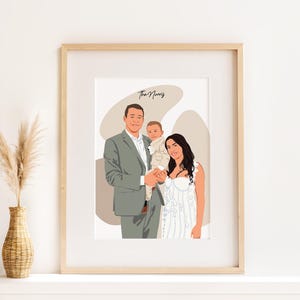 Custom Family Illustration, Faceless Portrait, Personalized Christmas Gift, Digital Print, Drawing From Photo, Gift For Family