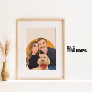 Personalized Family Portrait, Custom Illustration With Pet, Cartoon Portrait From Photo, Gift for Parents image 9