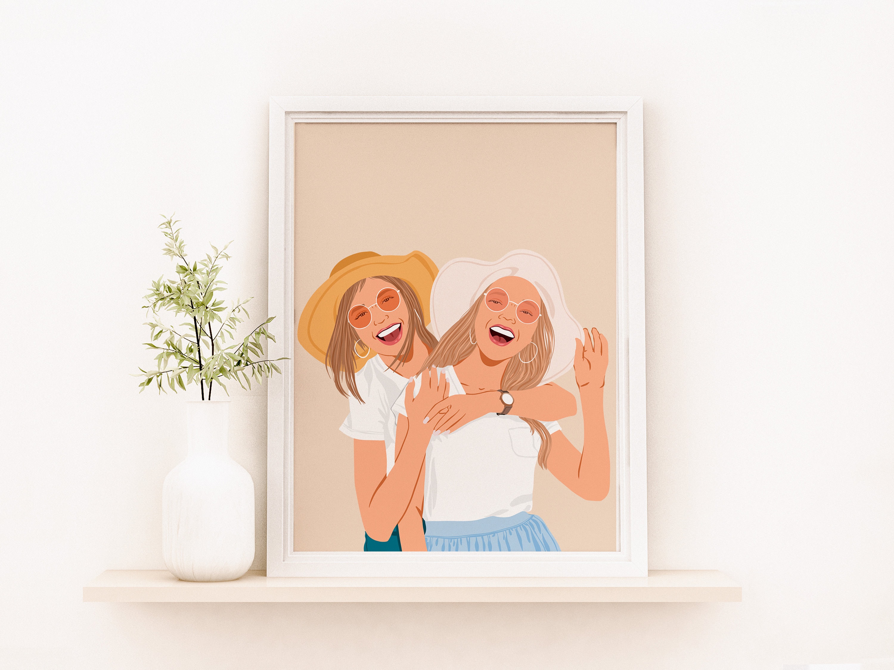 Best Friend Portrait, Faceless Portrait, Custom Illustration, Portrait From Photo, Custom Portrait, Birthday Gift, Gift For Friend