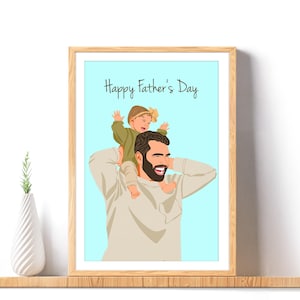 Ritratto personalizzato dei cartoni animati, regalo per la festa del papà, disegno da foto, regalo per neo-papà, illustrazione personalizzata, regalo per il marito
