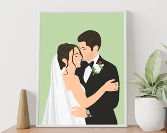 Portrait de couple personnalisé, Portrait sans visage personnalisé, Portrait de dessin animé à partir de la photo, Illustration numérique, Portrait de famille