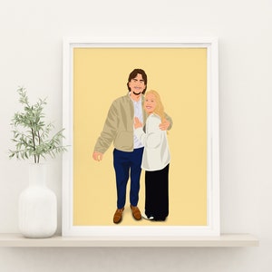 Personalized Faceless Portrait, Anniversary Gift For Husband, Custom Family Portrait From Photo, Custom Family Illustration