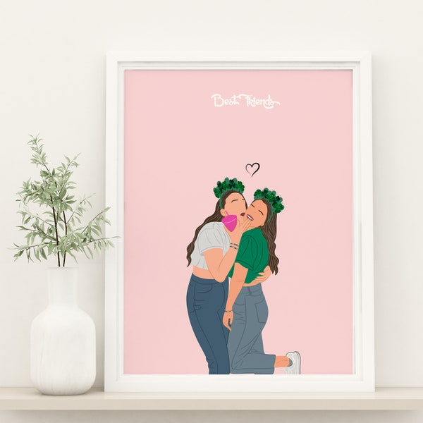 Best Friend Portrait, Faceless Portrait, Custom Illustration, Portrait From Photo, Custom Portrait, Birthday Gift, Gift For Friend