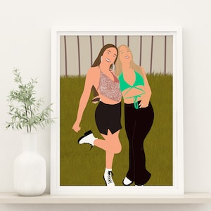 Best Friend Portrait From Photo Faceless Portrait Birthday Gift For Her Personalized Portrait Best Friend Gift Custom Illustration