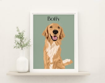 Personalized Pet Memorial Gift, Custom Dog Portrait From Photo, Dog Mom Gift, Custom Pet Portrait, Cartoon Pet Portrait