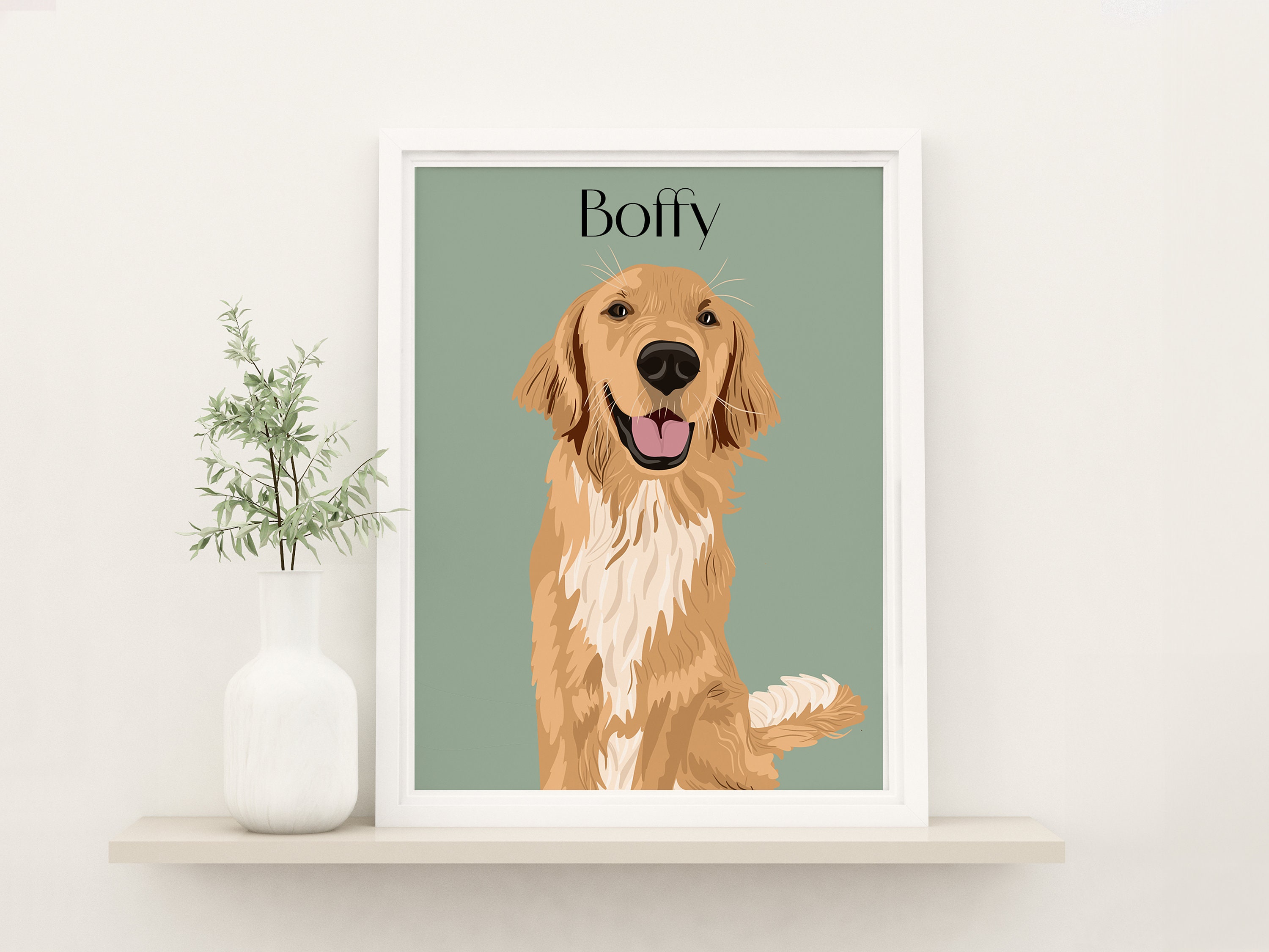 Custom Cartoon Pet Portrait: Personalized Dog Memorial Gift, Cat Drawing from Photo