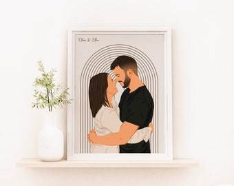 Custom Faceless Portrait, Cartoon Portrait, Custom Illustration, Faceless Portrait Print, Couple Portrait, Boyfriend Gift, ASAP