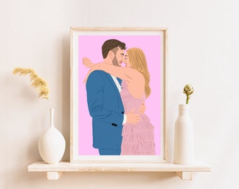 Custom Illustration, Cartoon Portrait From Photo, Faceless Portrait For Birthday Gift, Boyfriend Gift, Personalized Portrait Digital