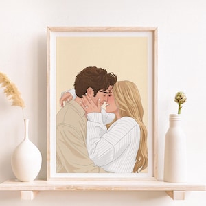 Custom Couple Cartoon Portrait: Personalized Gift from Photo