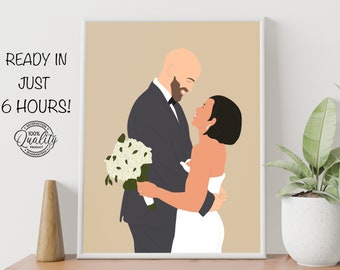 Custom Faceless Couple Portrait: Digital Illustration Gift (Printable File)