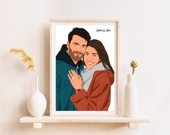 Retrato sin rostro, Retrato personalizado, Regalo de novio, Retrato personalizado, Regalo para novia, Ilustración personalizada, Foto de perfil