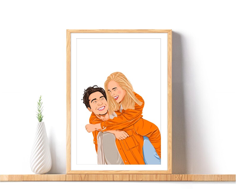 Couple Portrait From Photo, Birthday Gift For Him, Custom Portrait, Faceless Portrait, Personalized Gift For Boyfriend