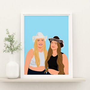 Best Friend Gift, Custom Portrait, Birthday Gift For Her, Faceless Portrait, Custom illustration, Personalized Gift For Her