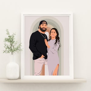 Couple Portrait, Just Because Gift, Faceless Portrait, Personalized Gift For Girlfriend, Custom Portrait, Girlfriend Gift