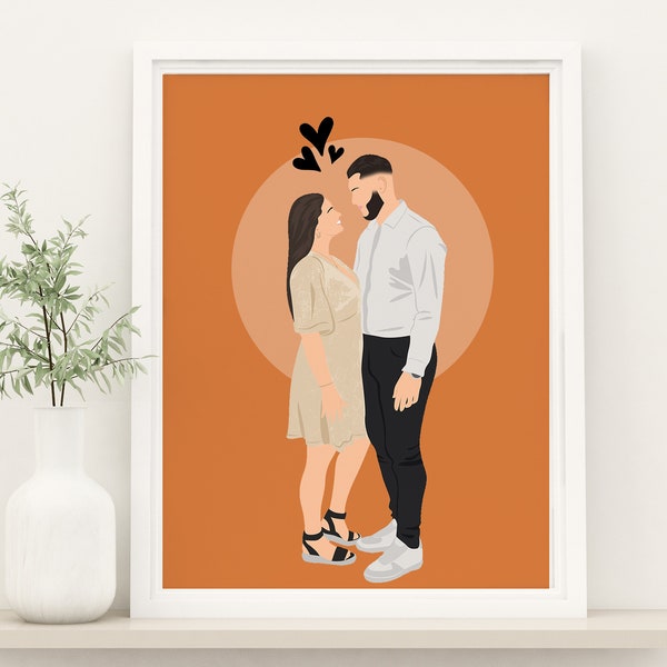 Faceless Portrait, Personalised Portrait, Boyfriend Gift, Custom Portrait, Gift For Girlfriend, Custom Illustration, Profile Photo