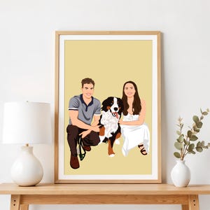 Personalized Family Portrait, Custom Illustration With Pet, Cartoon Portrait From Photo, Gift for Parents image 5