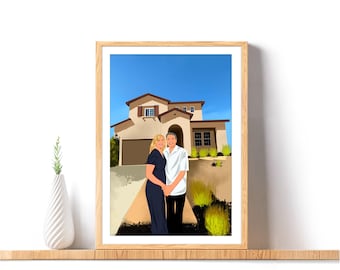 Custom House Portrait, Realtor Closing Gift, House Portrait From Photo, Moving Away Gift, House Warming Gift, New Home Gift