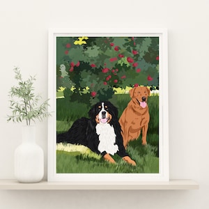 Portrait d'animal de compagnie de dessin animé, cadeau commémoratif d'animal de compagnie personnalisé, portrait de chien personnalisé à partir d'une photo, cadeau pour les amoureux des chiens, portrait d'animal de compagnie personnalisé