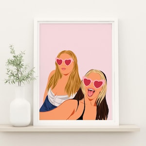 Custom Faceless Portrait Print, Personalized Gift for Her, Cartoon Illustration, Birthday Gift for Sister, 21st Birthday Gift, Woman Gift