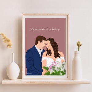 Custom Cartoon Portrait, Personalized Gift for Him, Wedding Anniversary Gift, Custom Illustration, Drawing From Photo, Husband Gift