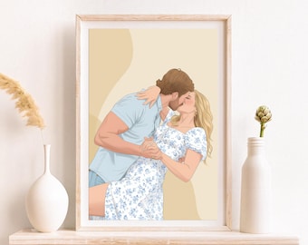 Custom Couple Portrait: First Valentine's Day Gif