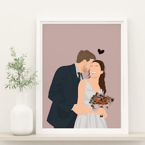 Custom Couple Portrait, Faceless Portrait, Personalized Gift For Him, Portrait From Photo, Boyfriend Gift, Custom Portrait, Digital Print