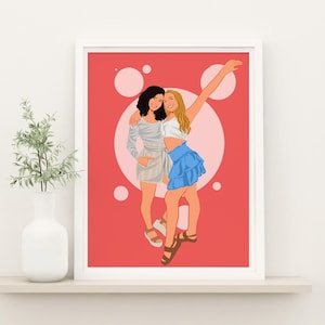 Custom Best Friend Portrait, Faceless Portrait From Photo, Personalized Christmas Gift For Friend, Custom Illustration, Digital Drawing