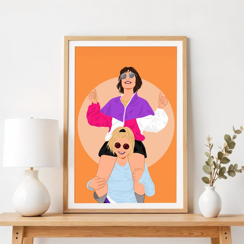 Custom Cartoon Portrait, Best Friend Gift, Personalized Digital Print image 7