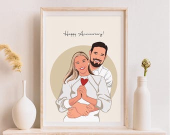 Custom Couple Illustration: Digital Portrait from Photo