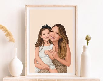Custom Family Portrait: First Mothers Day Gift