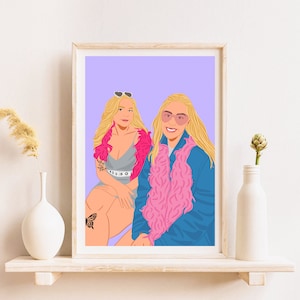 Custom Best Friend Portrait, Personalized Birthday Gift For Her, Faceless Portrait, Custom Illustration, Gift For Best Friend