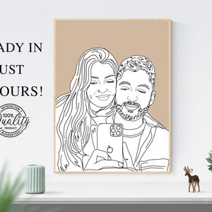 Line Drawing From Photo, Custom Line Art Portrait, Family Portrait Drawing, Digital Drawing, Personalized Line art, ASAP