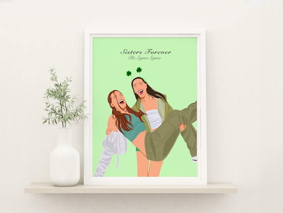 Custom Cartoon Portrait, Best Friend Illustration, Personalized Gift