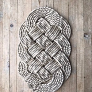 Doormat Jute Rope 40 m x 60 cm Handmade Decorative Boho Nautical Ocean Plait Maritim Ecofriendly