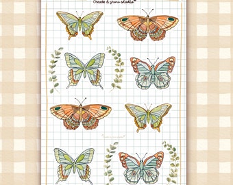 Schmetterling Aufkleber, Schmetterlinge Aufkleber, Dekorative Aufkleber, Planer Aufkleber, Bullet Journal Aufkleber, TN Aufkleber, Aufkleber, Planer Aufkleber