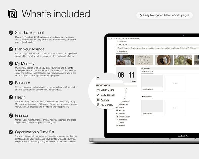 Notion Template Extended Life Planner All in One Template Notion ...