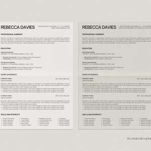 One page Resume Template, Basic Resume Template, Clean Resume Template, Resume Template Sorority, Aesthetic Resume Template, Printable Resume Template, Modern Resume Template, Designer Resume Template, Minimal Resume Template, Canva Template Resume