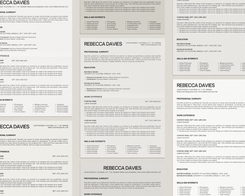 Modern Resume Template, Unique Resume Template, Resume Template Minimalist, Resume Template for Women, Canva Resume Template, Minimalist Resume Template, Digital Resume Template, Resume Template Canva, Minimal Resume Template, Resume Template Bundle