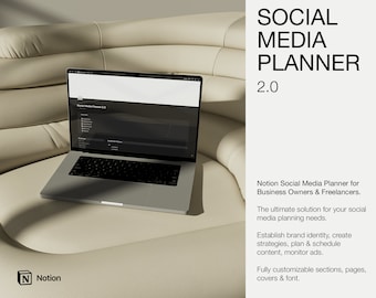 Notion Social Media Planner Template, Content Calendar (Digital Download)