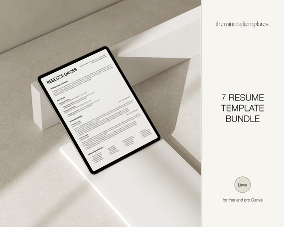 Minimal Resume Template Bundle, Clean Modern Resume Template, Resume Template Canva, Basic Resume Template, Ats Resume Template, Curriculum