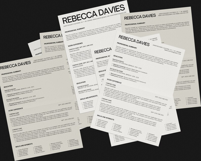 Modern Resume Template, Unique Resume Template, Resume Template Minimalist, Resume Template for Women, Canva Resume Template, Minimalist Resume Template, Digital Resume Template, Resume Template Canva, Minimal Resume Template, Resume Template Bundle